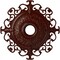 Ekena Millwork Orleans Ceiling Medallion (Canopies up to 8 1/4"), 38 3/8"OD x 6 5/8"ID x 2 7/8"P, Brushed Mahogany CM38OLBMF - alternate 1